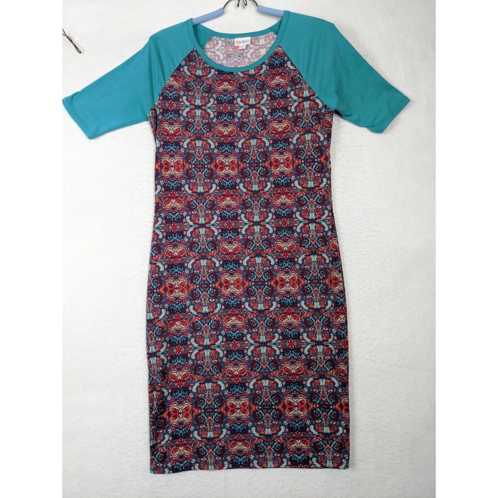 LuLaRoe M Multicolor Floral Print Dress Raglan Sleeves